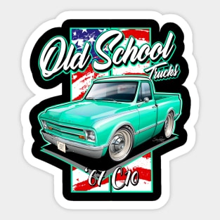 Cartooned 1967 Chevy C10 Truck Sticker